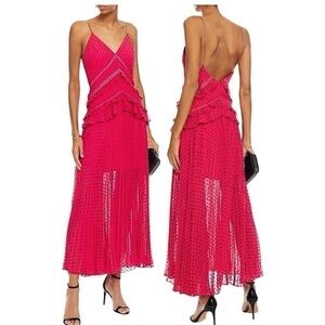 Elegant Pink Ruffled Maxi Dress